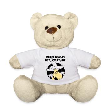 Downhill Mountainbike MTB Fahrrad Geschenk Lustig - Teddy - Weiß - Vorne
