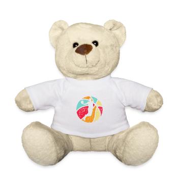 Basketball Basketballer retro vintage look bunt - Teddy - Weiß - Vorne