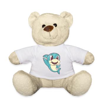 Baby blue shark - Teddy Bear - white - Front