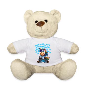 Pew Gamer Einhorn Lustiges PewPewPew Video Gaming Gif - Teddy - Weiß - Vorne