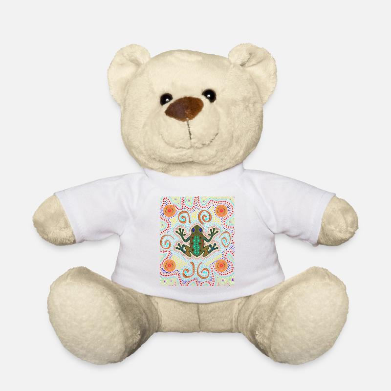 Grenouille d'art aborigène - Nounours - blanc