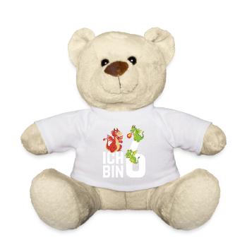 Drachen Kindergeburtstag Geburtstag Ritter 6 Jahre - Teddy - Weiß - Vorne