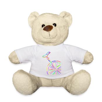 Colorful Stroke Unicycle - Teddy Bear - white - Front