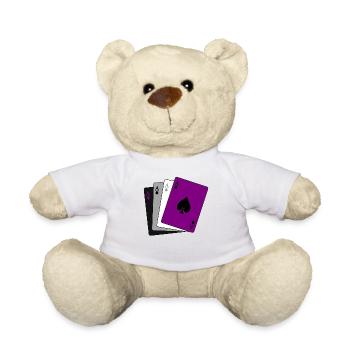 Asexualität LGBTQIA Asexuelle Karten Ich habe ein Ass - Teddy - Weiß - Vorne