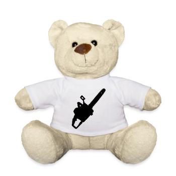 Chainsaw for jackdaw, carpenter or woodbewe - Teddy Bear - white - Front