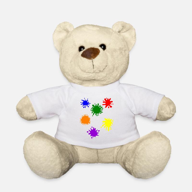 Taches de couleur - Nounours - blanc