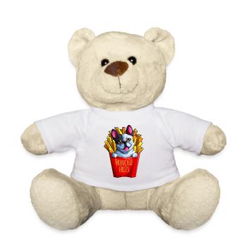 Frenchie Fries Fanatics Drôle de bouledogue français - Nounours - blanc - Devant