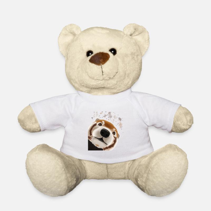 Curious Red Panda - Teddy Bear - white