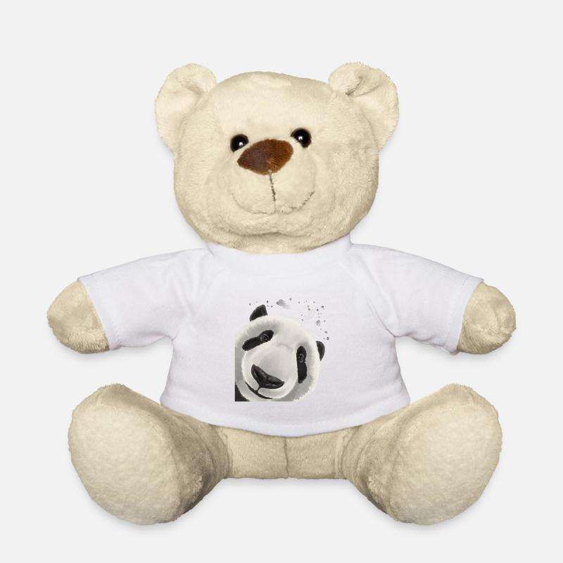 Neugieriger Panda Bär - Teddy - Weiß