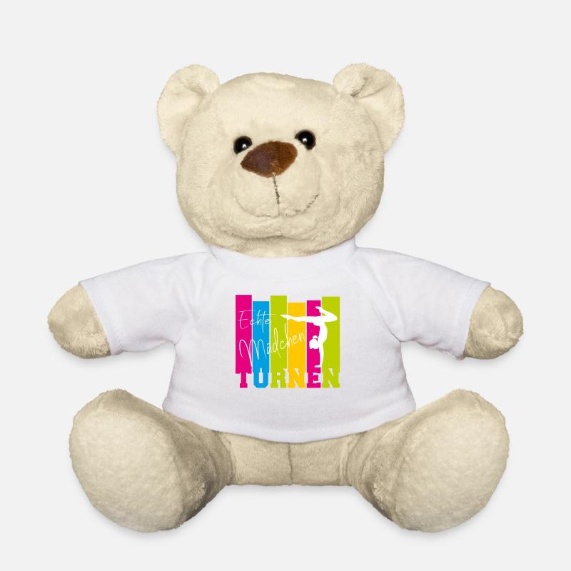 Echte Mädchen Turnen Geschenkidee für Turnerin - Teddy - Weiß