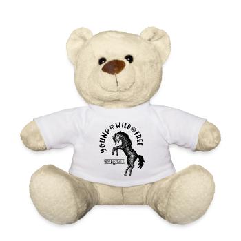 Jeune et sauvage et gratuit! - Imprimé poney - Nounours - blanc - Devant