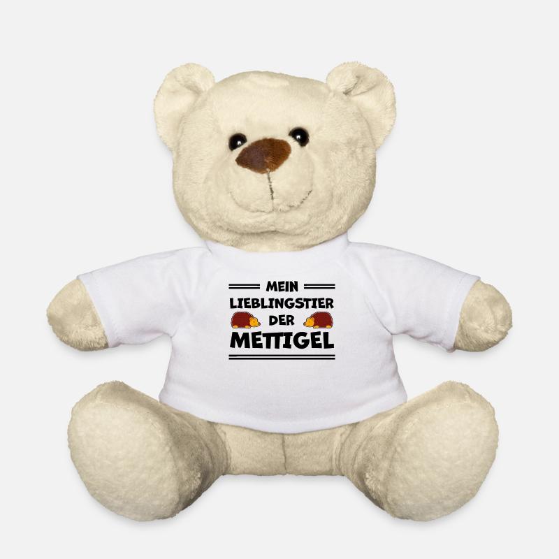 Mettigel Mettbrötchen Lustige Spruch Mett Geschenk - Teddy - Weiß