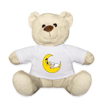 Sheep moon sleeping cute gift - Teddy Bear - white - Front