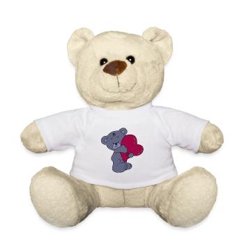 Ours en peluche amoureux - Nounours - blanc - Devant
