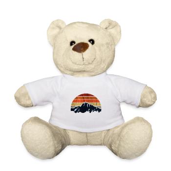 Mountain Retro Vintage Sunset - Teddy Bear - white - Front