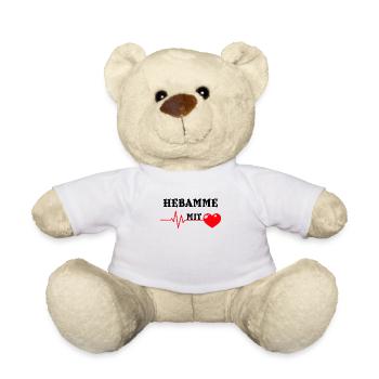 Hebamme mit Herz Midwife Pflegekräfte Geburtshilfe - Teddy - Weiß - Vorne