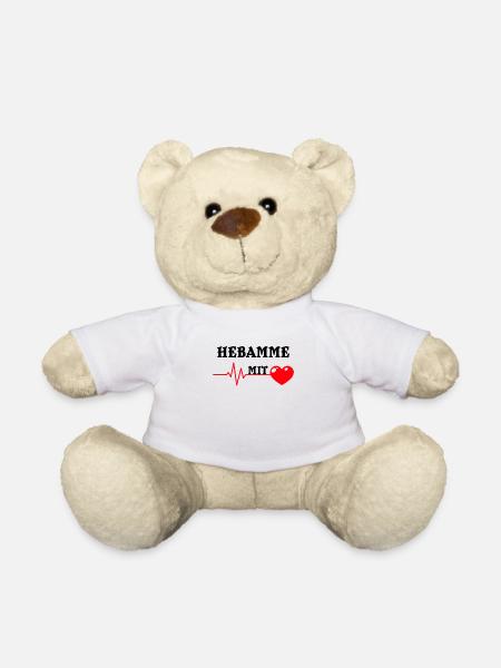 Hebamme mit Herz Midwife Pflegekräfte Geburtshilfe - Teddy - Weiß