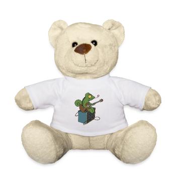 Caméléon guitare musique reptile lézard - Nounours - blanc - Devant
