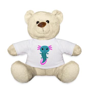 Axolotl, axolotl gamessalotl, cute axolotl, - Teddy Bear - white - Front