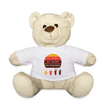 Gebärdensprache Geschenk | LIEBE Zeichensprache - Teddy - Weiß - Vorne