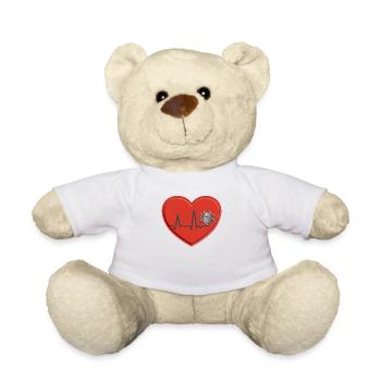 Coeur EKG Viking - Nounours - blanc - Devant