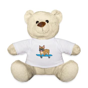 Skateboarding French Bulldog Kids Skater Bulldog - Teddy - Weiß - Vorne