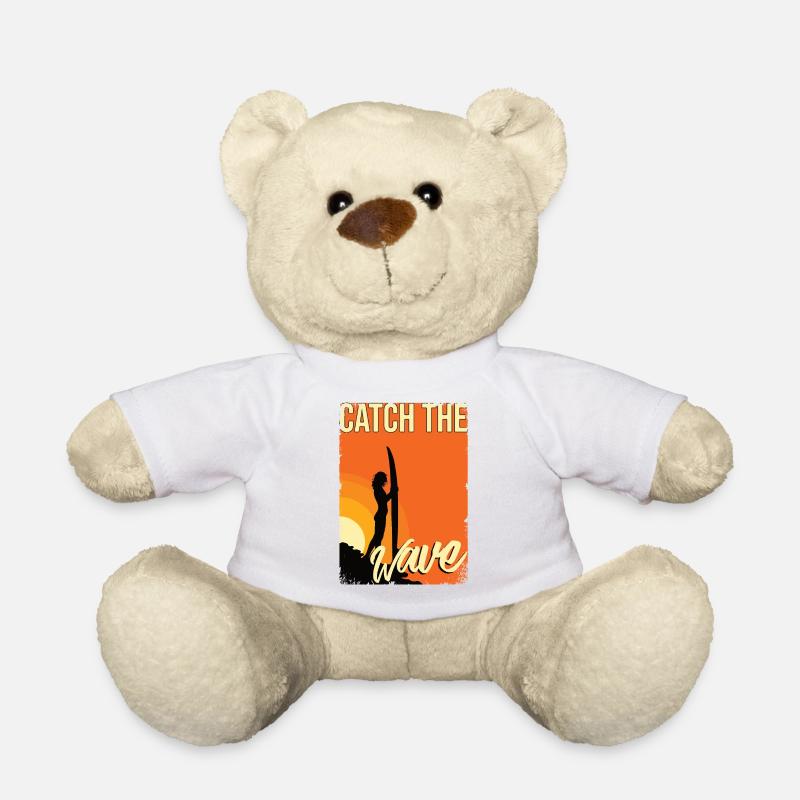 surfing - Teddy Bear - white