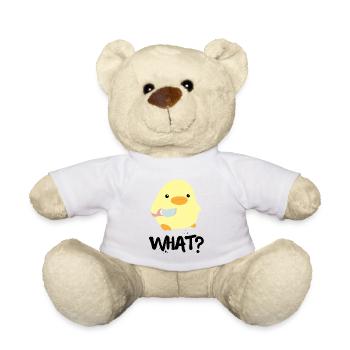 Was What Ente mit Messer Meme Lustiger Spruch Fun - Teddy - Weiß - Vorne