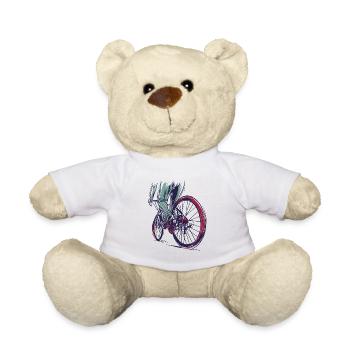 Racing bike sprinter racing cycling - Teddy Bear - white - Front