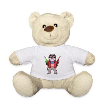 Gas station attendant sloth gas station - Teddy Bear - white - Front