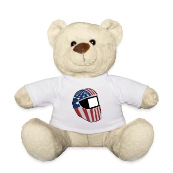 Welder USA Helmet Welding Gift Welder Ge - Teddy Bear - white - Front