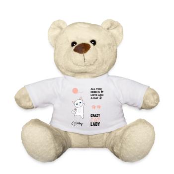 Cat white cats pink sayings sticker pack paws - Teddy Bear - white - Front