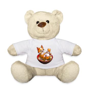 Ramen Noodles Cat Lover Kawaii Japonais Anime Cadeau - Nounours - blanc - Devant