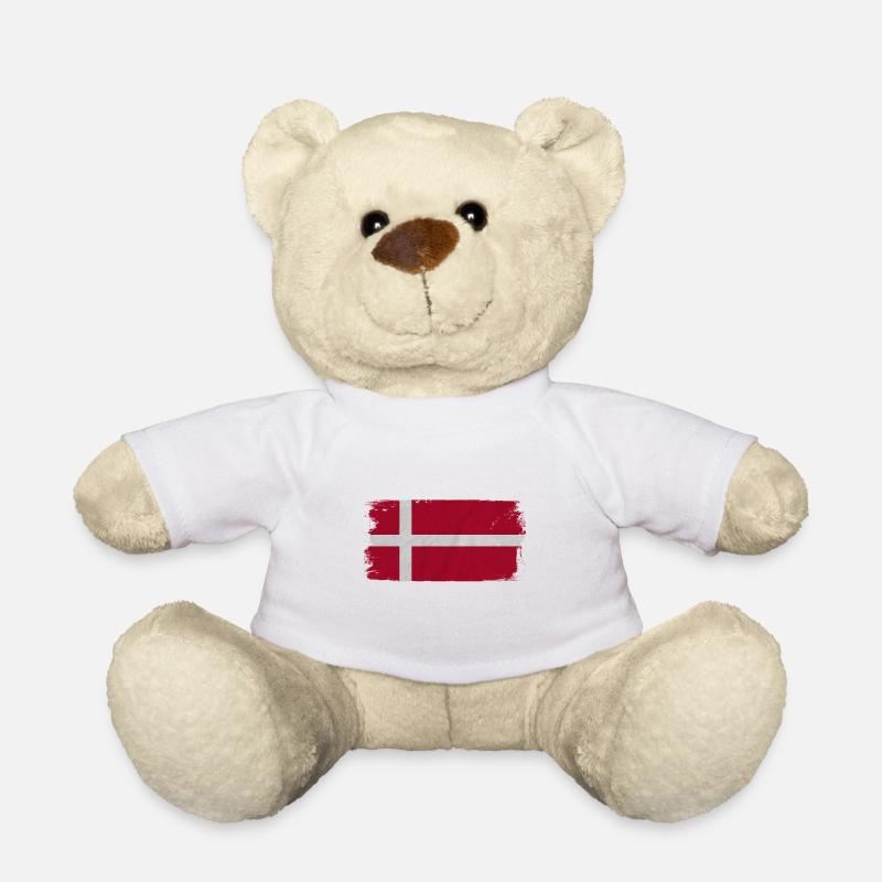 Denmark flag - Teddy Bear - white