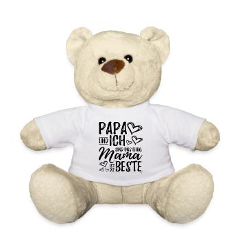 Mama ist die Beste Geschenk - Teddy - Weiß - Vorne