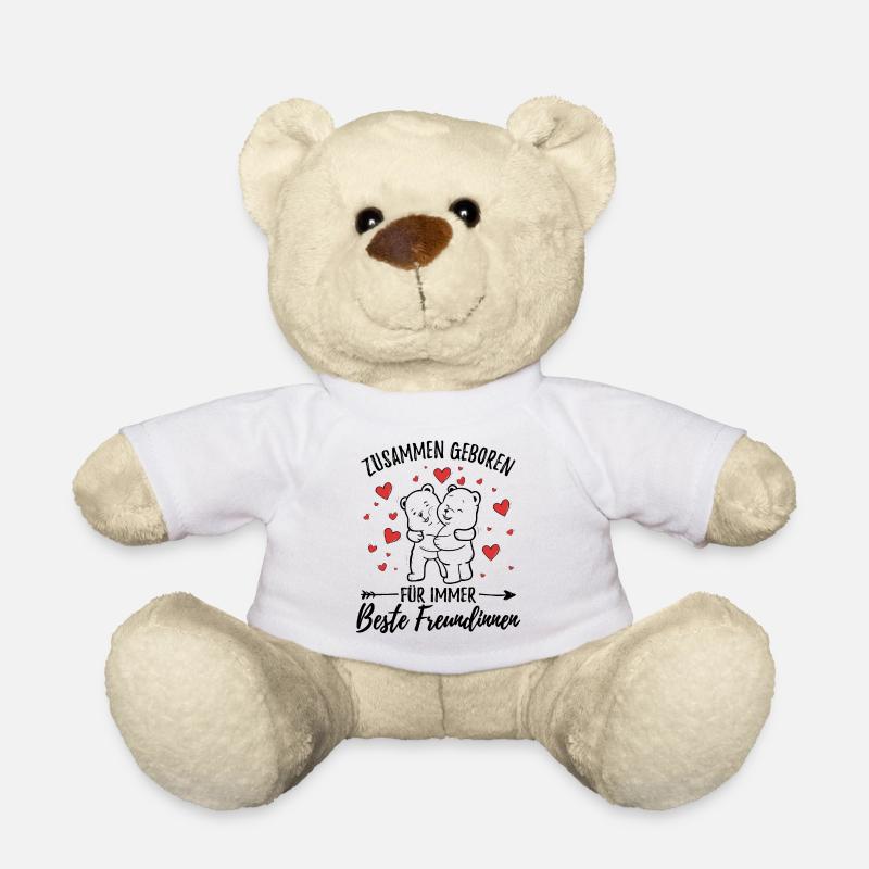Zwillingsschwester Zwillinge Geschenk - Teddy - Weiß
