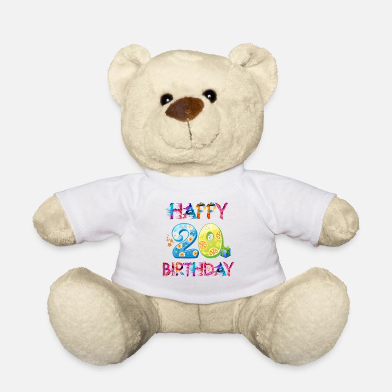 Birthday 20 - Teddy Bear - white