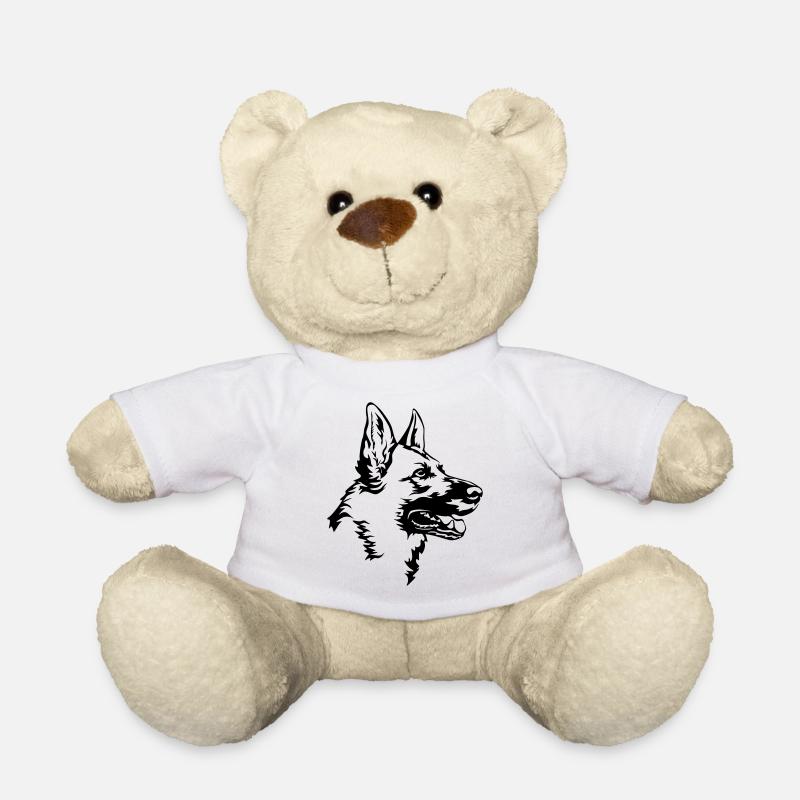 Deutscher Schäferhund Kopf - Teddy - Weiß