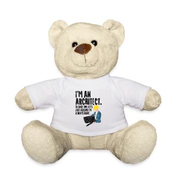 Architecte architecture cadeau - Nounours - blanc - Devant