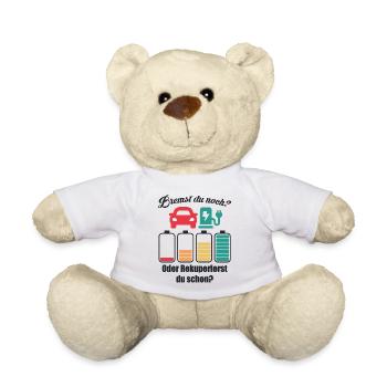 E-Auto Rekuperierst du schon Akku PKW Autofahrer - Teddy - Weiß - Vorne