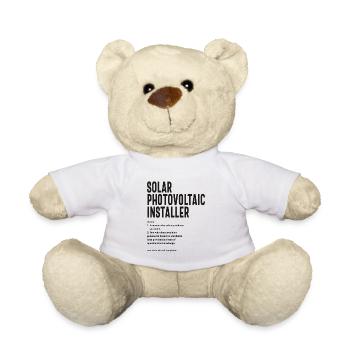 Solar Photovoltaic Installateur Gift Funny Job Titre - Nounours - blanc - Devant