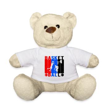 Basketball Spieler Jump Wurf - Teddy - Weiß - Vorne