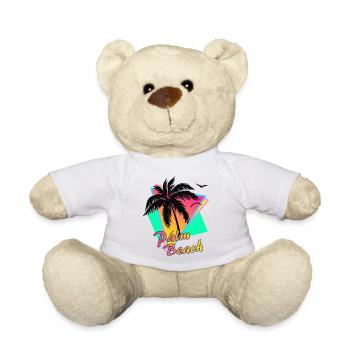 plage de palmiers - Nounours - blanc - Devant