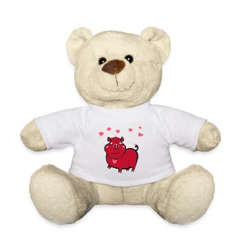 Cochon amoureux - Pig in Love - Nounours - blanc - Devant