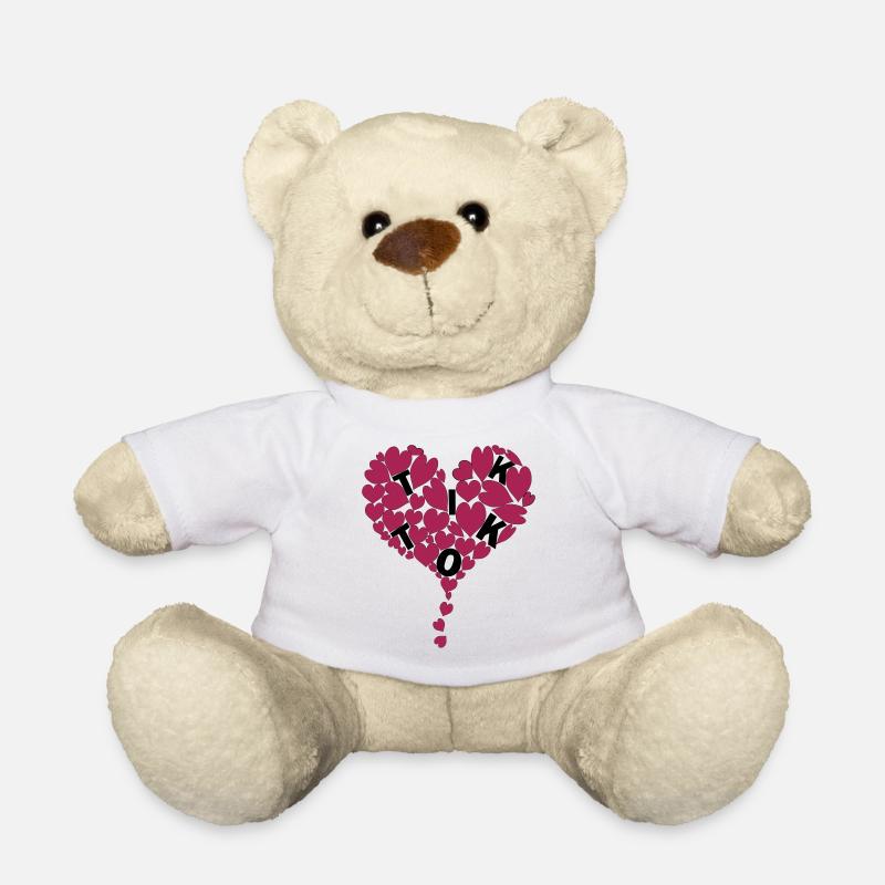 TIKTOKheart 1 - Teddy Bear - white
