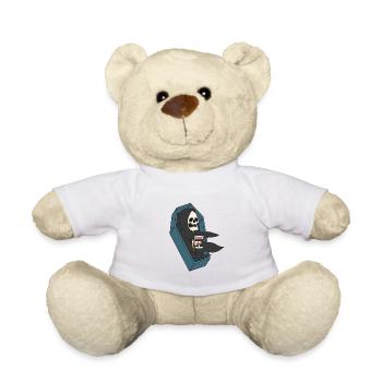 Vampire mythe vin squelette cercueil horreur gothique - Nounours - blanc - Devant