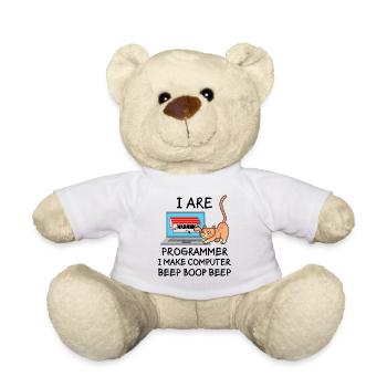 Informatique Fun sort programmeur chat cadeau - Nounours - blanc - Devant