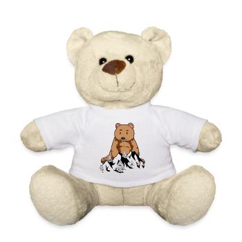 Mountain Mountains Nature Mountain Brown Bear Bear - Teddy Bear - white - Front