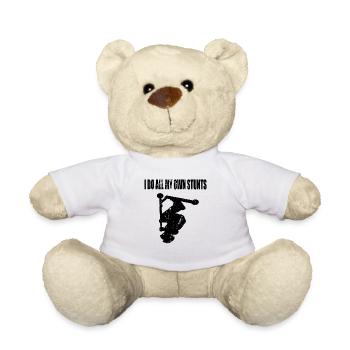 I Do All My Own Stunts - Scooter Driver Gift - Teddy Bear - white - Front