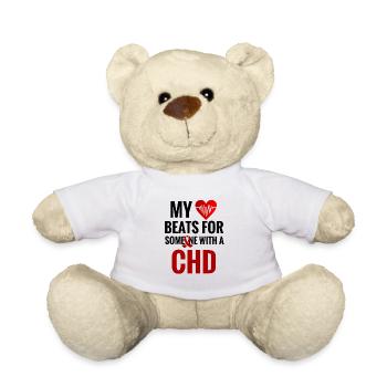 CHD Awareness Shirt | CHD Congenital heart defect - Teddy Bear - white - Front